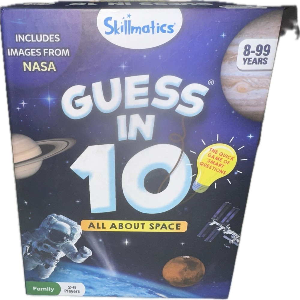 Skillmatics Card Game - Guess in 10 NASA Space Card Guessing Game 2-6 player New